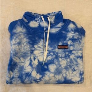 Vineyard Vines Blue and White Tie-Dye Pullover